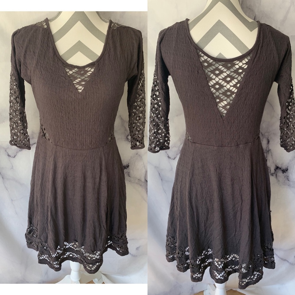 Free people mauve purple dress Sz S Vneck